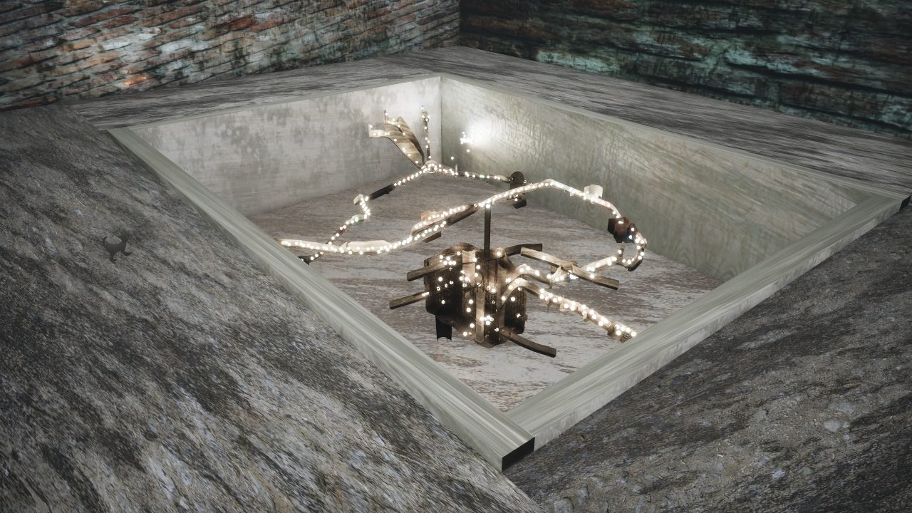 The mine diorama, from the corner