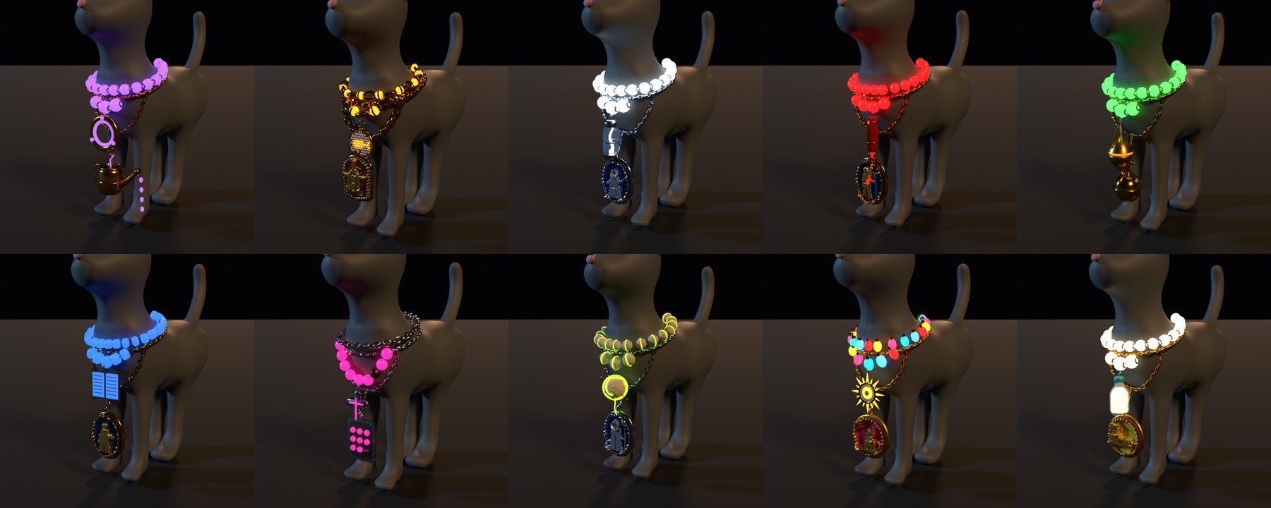 Chapel jewellery: glowing rosaries and relics (work in progress)