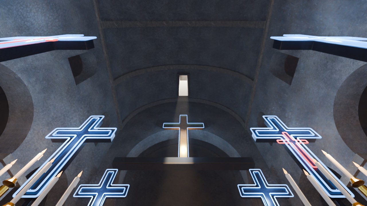 Looking up: the vault and the shaft of daylight
